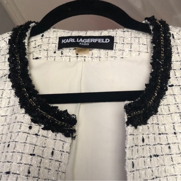 Karl Lagerfeld Cropped Tweed Jacket - Picture 4 of 7